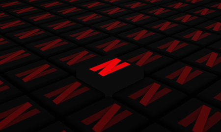 Melitopol, Ukraine - September 28, 2022: Netflix logo icon isolated on shape of cubes. Netflix is a...