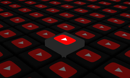 Melitopol, Ukraine - September 28, 2022: YouTube logo icon isolated on shape of cubes. YouTube is a...