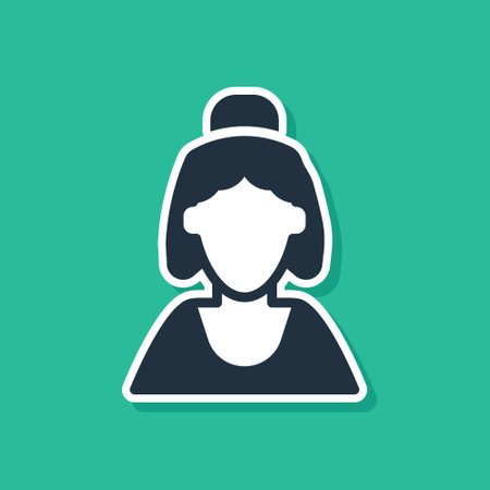 Blue Consultant seller of a jewelry store icon isolated on green background. Vectorのイラスト素材
