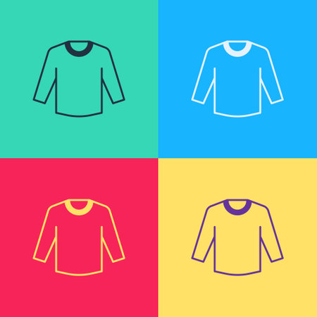 Pop art Sweater icon isolated on color background. Pullover icon. Sweatshirt sign. Vectorのイラスト素材