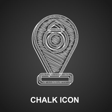 Chalk Front facade building jewelry store icon isolated on black background. Vectorのイラスト素材
