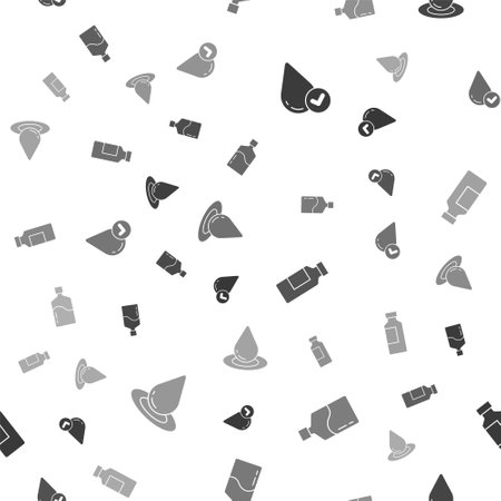 Set Water drop, Big bottle with clean water, Bottle of and on seamless pattern. Vectorのイラスト素材