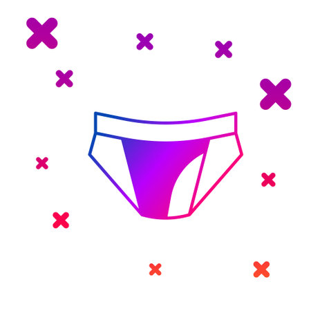 Color Men underpants icon isolated on white background. Man underwear. Gradient random dynamic shapes. Vectorのイラスト素材