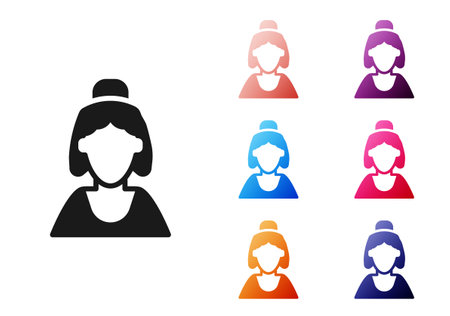 Black Consultant seller of a jewelry store icon isolated on white background. Set icons colorful. Vectorのイラスト素材