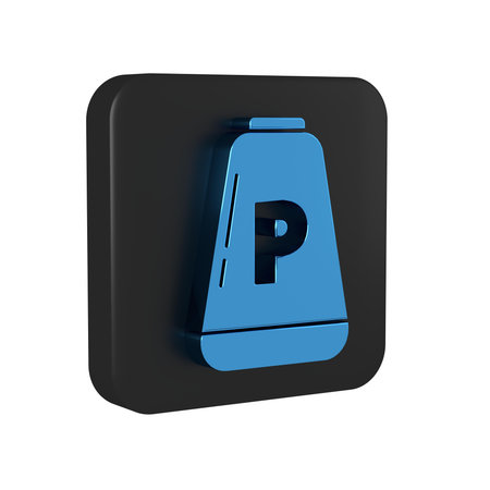 Blue Pepper icon isolated on transparent background. Cooking spices. Black square button..