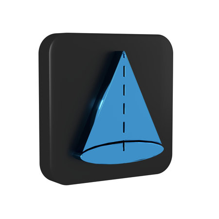 Blue Geometric figure Cone icon isolated on transparent background. Abstract shape. Geometric...