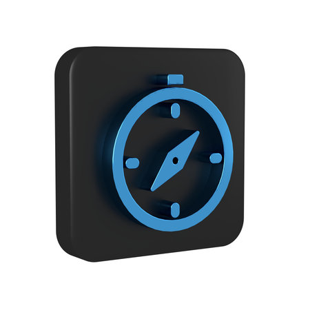 Blue Compass icon isolated on transparent background. Windrose navigation symbol. Wind rose sign....
