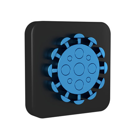 Blue Virus icon isolated on transparent background. Corona virus 2019-nCoV. Bacteria and germs, cell...