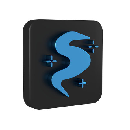 Blue Magic fog or smoke icon isolated on transparent background. Black square button..の写真素材