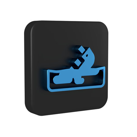Blue Wrecked oil tanker ship icon isolated on transparent background. Oil spill accident. Crash...