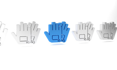 Blue Gloves icon isolated on white background. Extreme sport. Sport equipment. Minimalism concept....