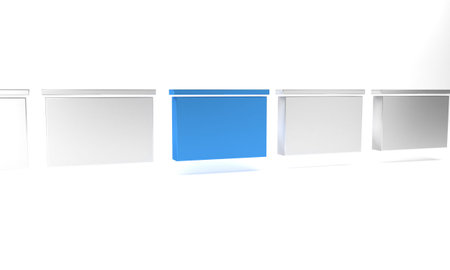 Blue Chalkboard icon isolated on white background. School Blackboard sign. Minimalism concept. 3D...
