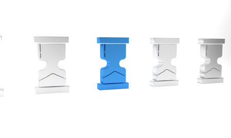 Blue Old hourglass with flowing sand icon isolated on white background. Sand clock sign. Business...