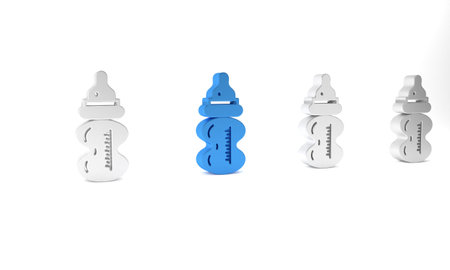 Blue Baby bottle icon isolated on white background. Feeding bottle icon. Milk bottle sign....
