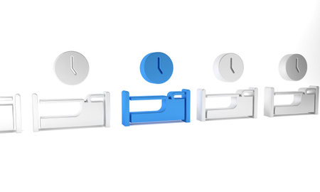 Blue Time to sleep icon isolated on white background. Minimalism concept. 3D render illustration.