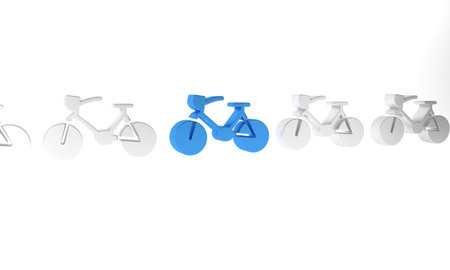 Blue Bicycle icon isolated on white background. Bike race. Extreme sport. Sport equipment....