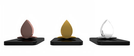 Colorful Oil drop icon isolated on white background. Minimalism concept. 3D render illustration.の写真素材