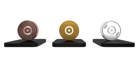 Colorful Vinyl disk icon isolated on white background. Minimalism concept. 3D render illustration.の写真素材