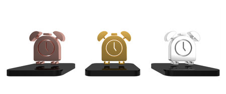 Colorful Alarm clock icon isolated on white background. Wake up, get up concept. Time sign....