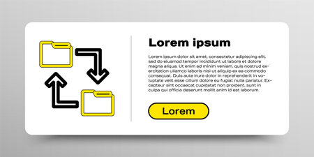 Line Cloud storage text document folder icon isolated on white background. Colorful outline concept. Vector.のイラスト素材