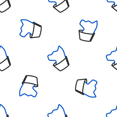 Line Cat icon isolated seamless pattern on white background. Colorful outline concept. Vector.のイラスト素材