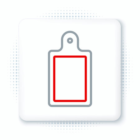 Line Cutting board icon isolated on white background. Chopping Board symbol. Colorful outline concept. Vector.のイラスト素材