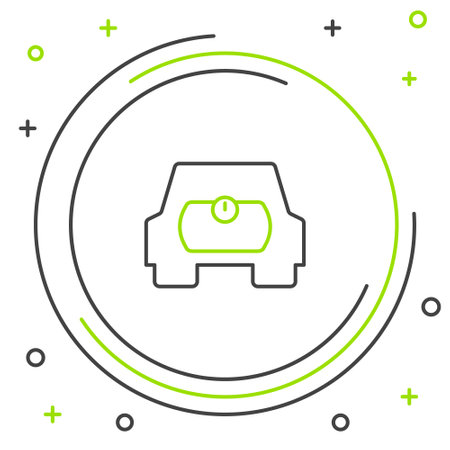 Line Gas tank for vehicle icon isolated on white background. Gas tanks are installed in a car. Colorful outline concept. Vector.のイラスト素材
