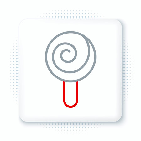 Line Lollipop icon isolated on white background. Candy sign Food, delicious symbol. Colorful outline concept. Vector.のイラスト素材