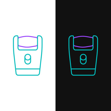 Line Electric razor blade for men icon isolated on white and black background. Electric shaver. Colorful outline concept. Vector.のイラスト素材