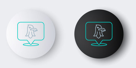 Line Eagle icon isolated on gray background. American Presidential symbol. Colorful outline concept. Vector.のイラスト素材