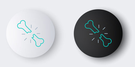 Line Human broken bone icon isolated on gray background. Colorful outline concept. Vector.のイラスト素材