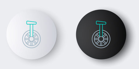 Line Unicycle or one wheel bicycle icon isolated on gray background. Monowheel bicycle. Colorful outline concept. Vector.のイラスト素材