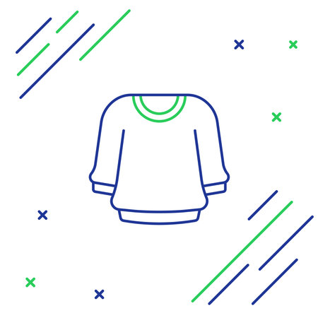 Line Sweater icon isolated on white background. Pullover icon. Sweatshirt sign. Colorful outline concept. Vector.のイラスト素材