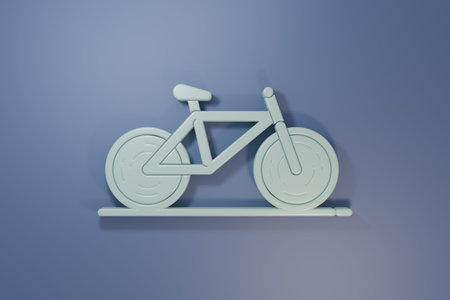 Gray Bicycle icon isolated on purple-blue background. Bike race. Extreme sport. Sport equipment....