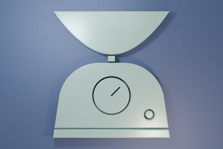 Gray Scales icon isolated on purple-blue background. Weight measure equipment. Minimalism concept....
