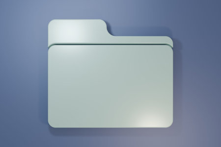 Gray Document folder icon isolated on purple-blue background. Accounting binder symbol. Bookkeeping...