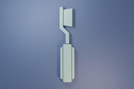 Gray Toothbrush icon isolated on purple-blue background. Minimalism concept. 3D render illustration.