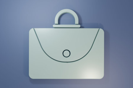 Gray Briefcase icon isolated on purple-blue background. Business case sign. Business portfolio....