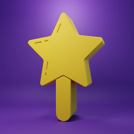 Yellow Lollipop icon isolated on purple background. Candy sign Food, delicious symbol. Minimalism...