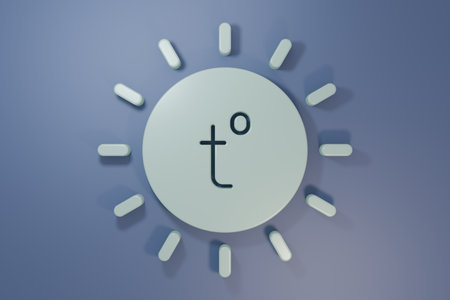 Gray Sun icon isolated on purple-blue background. Summer symbol. Good sunny day. Minimalism concept. 3D render illustration.の写真素材
