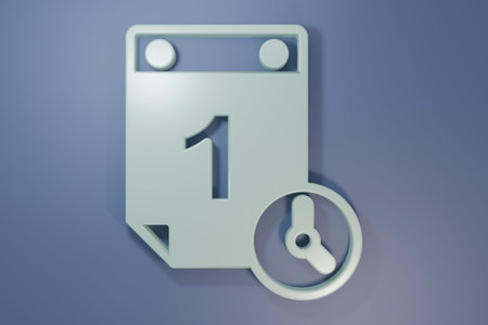 Gray Time management icon isolated on purple-blue background. Clock and calendar sign. Productivity...