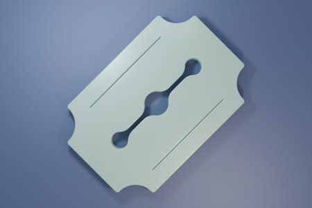 Gray Blade razor icon isolated on purple-blue background. Minimalism concept. 3D render...