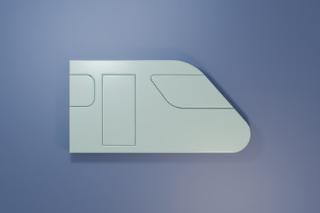 Train icon isolated on purple-blue background. Public transportation symbol. Subway transport. Metro underground. Minimalism concept. 3D render illustration.の写真素材