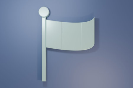 Gray National Ireland flag icon isolated on purple-blue background. Minimalism concept. 3D render...