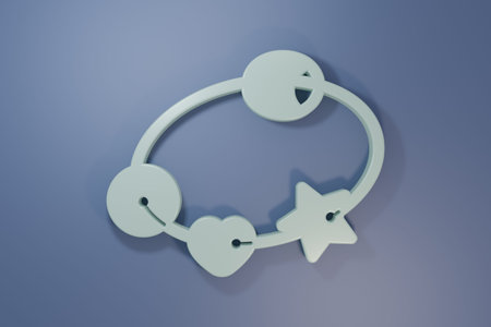 Gray Rattle baby toy icon isolated on purple-blue background. Minimalism concept. 3D render...
