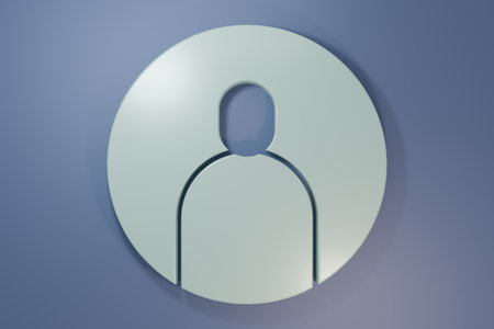 Gray Create account screen icon isolated on purple-blue background. Minimalism concept. 3D render illustration.の写真素材