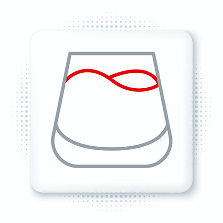Line Glass of whiskey icon isolated on white background. Colorful outline concept. Vector.のイラスト素材