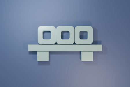 Gray icon isolated on purple-blue background. Minimalism concept. 3D render illustration.の写真素材
