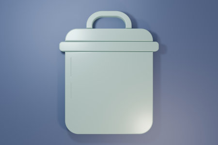 Gray Cooking pot icon isolated on purple-blue background. Boil or stew food symbol. Minimalism concept. 3D render illustration.の写真素材