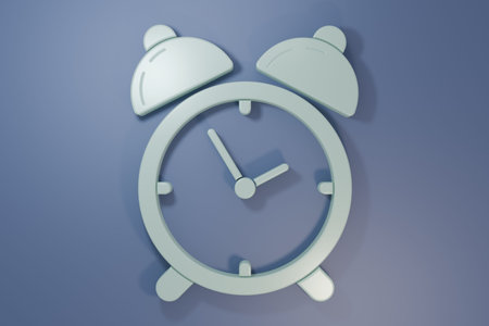 Gray Alarm clock icon isolated on purple-blue background. Wake up, get up concept. Time sign....